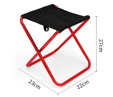Small Red Ultralight Portable Folding Camping Stool - Compact Aluminum Chair for Hiking, Fishing & Outdoor Events
