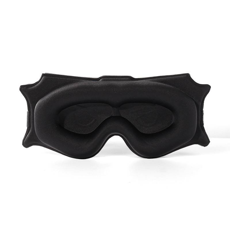 3pc 6D Contoured Zero-Pressure Sleep Mask - 360 Light Blocking Eye Mask with Adjustable Strap(black)