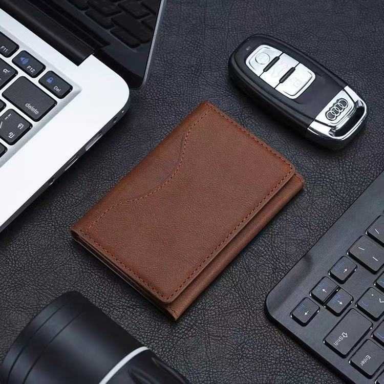 Brown 3-in-1 Magnetic Wallet for MagSafe - Slim PU Leather Card Holder with Kickstand