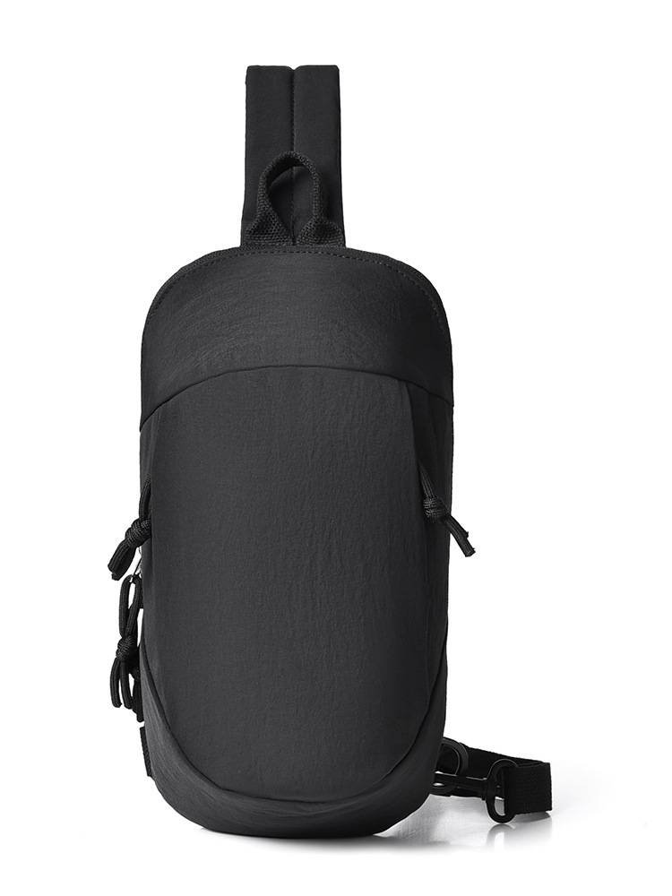 Black Minimalist Anti-Theft Sling Bag for Men & Women - Water-Resistant Crossbody Chest Pack, Fits 9.7-inch Tablet