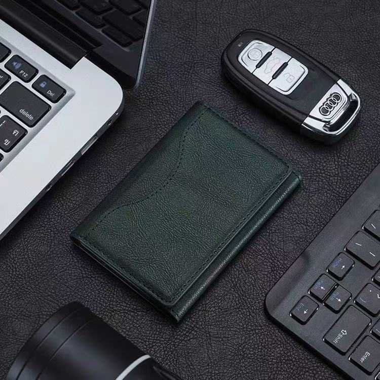 Dark Green 3-in-1 Magnetic Wallet for MagSafe - Slim PU Leather Card Holder with Kickstand