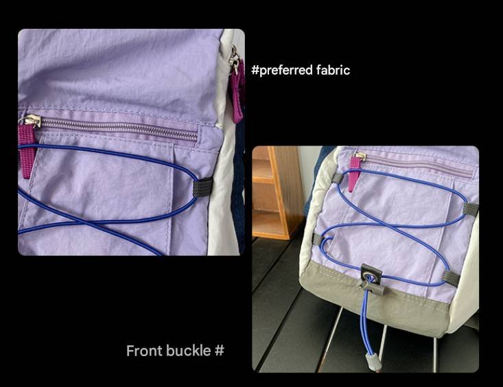 Purple Mini Lightweight Drawstring Backpack for Women - Small Casual Travel Daypack