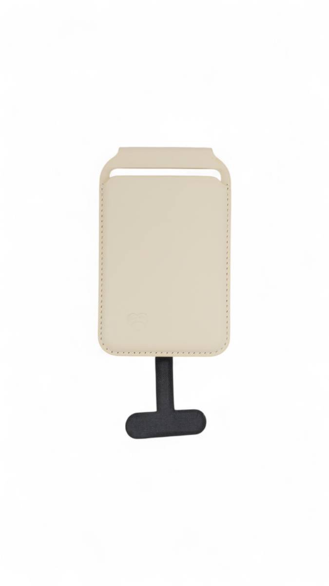 Lovefone Genuine Crafted Leather Standing Wallet with Magsafe - Cream