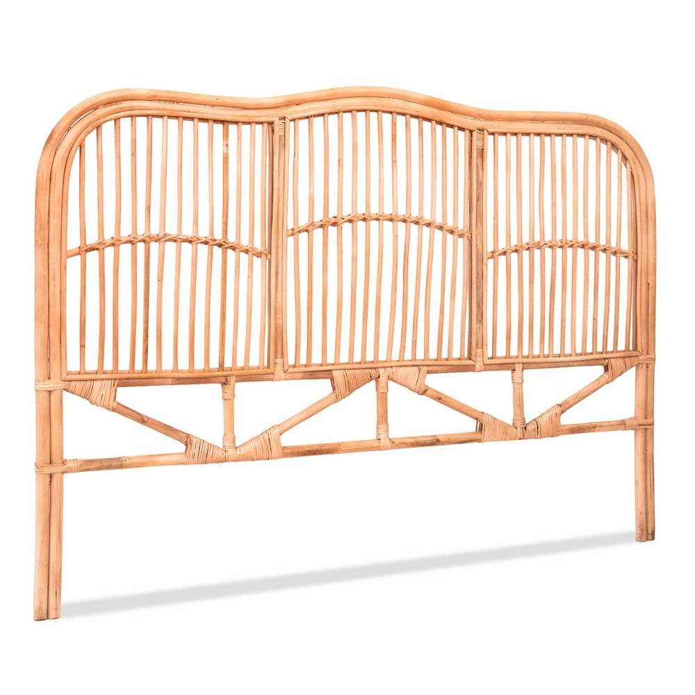 Artiss Bed Headboard Queen Bedhead Rattan - NERO Pine