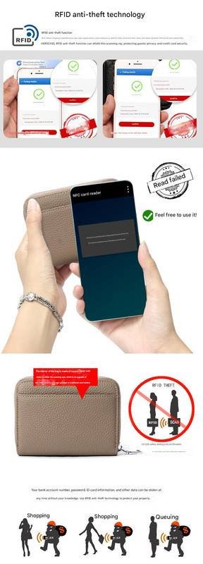 Genuine Leather RFID Blocking Accordion Card Holder & Coin Purse - Large Capacity Zip Wallet(purple)