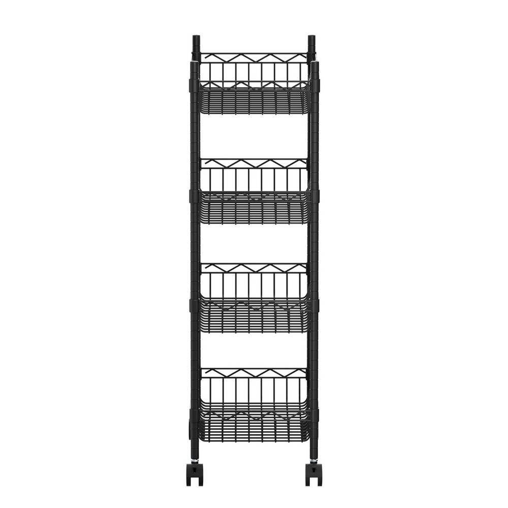 Artiss 4-Tier Shelving Unit Adjustable Garage Storage Kitchen Rack With Wheels
