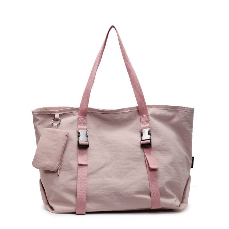 Pink Modern Utility Tote Bag for Women - Large Capacity Shoulder Bag with Detachable Pouch for Work, School & Travel