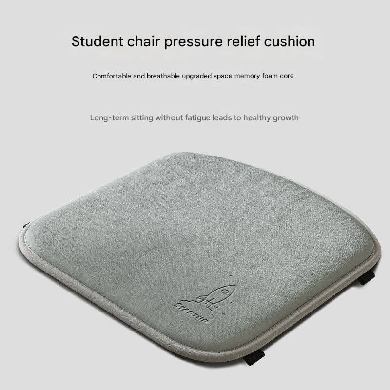 Memory Foam Student Seat Cushion - Pressure Relief, Non-Slip with Adjustable Straps for Healthy Posture(Astronaut Gray 36x34cm)