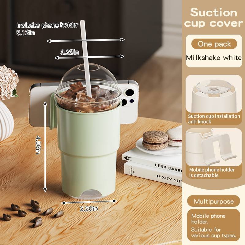 Multi-Purpose Anti-Spill Cup Holder with Suction Base & Detachable Phone Stand(green)