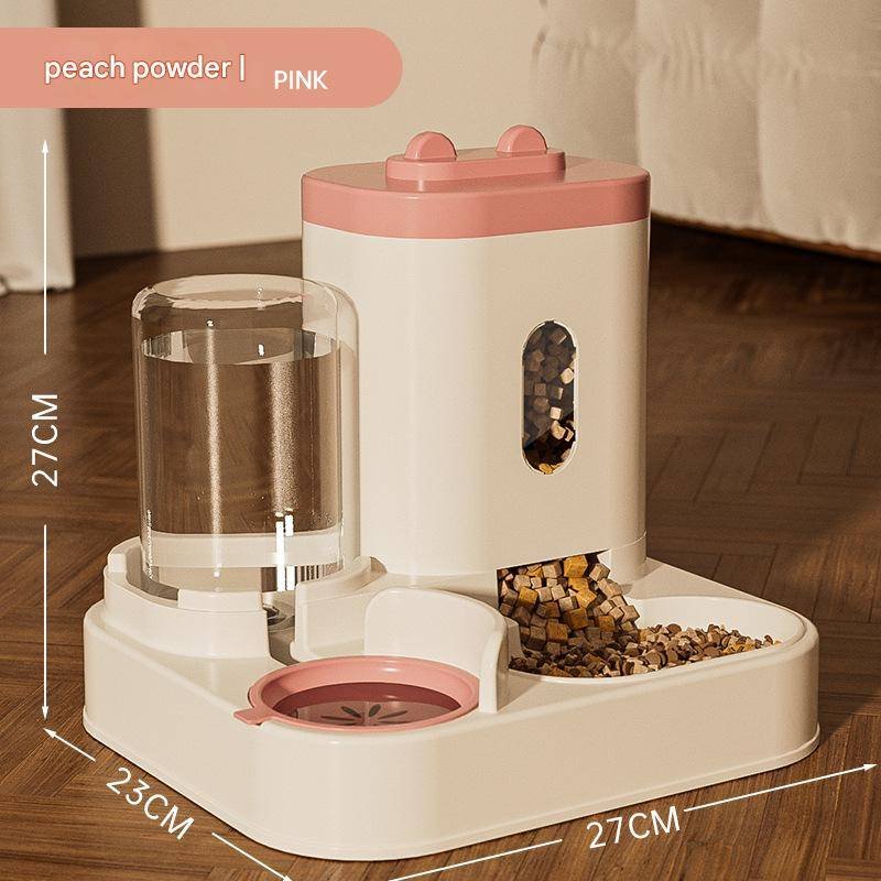 Pink Automatic Pet Feeder and Water Dispenser - Smart Dog Bowl & Cat Feeder, Universal Pet Feeding Station, Electric Pet Water Fountain