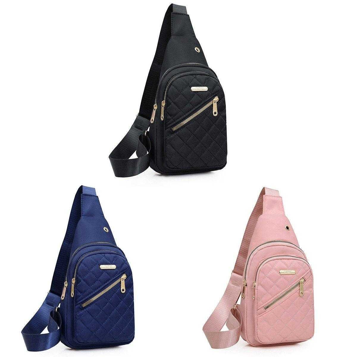 Chest Bag Crossbody Sports Bag Simple Casual Crossbody Bag for Travel Outdoor - Pink