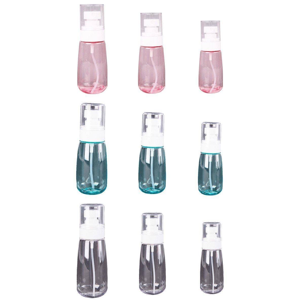 10pcs Portable Travel Emulsion Dispenser Bottle Press Pump Refillable Containers - Pink-30ml
