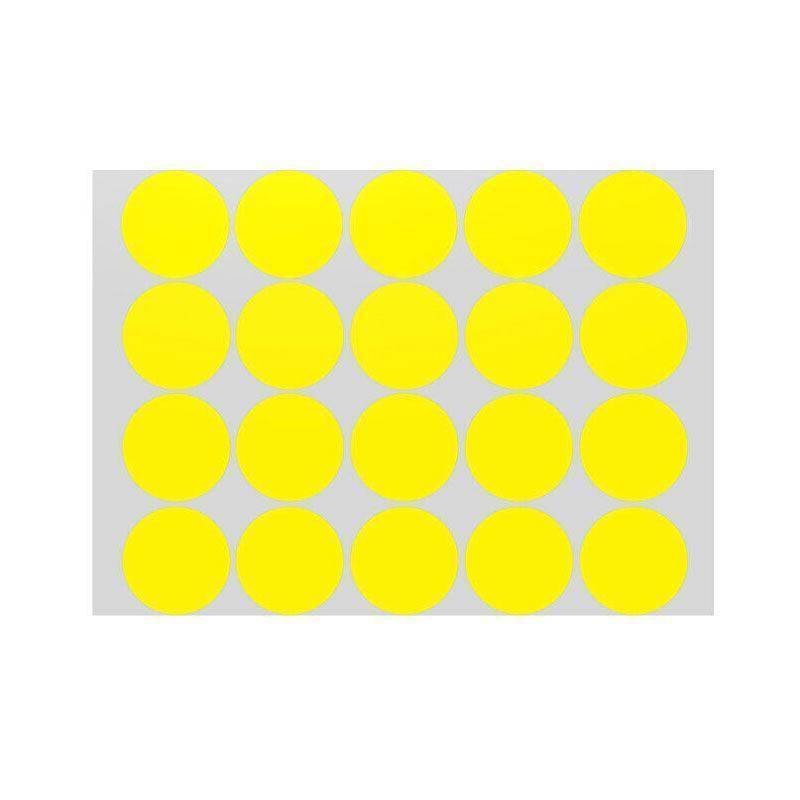 Yellow Assorted Sizes Colour Sticker Dots Adhesive Round Labels Circular Spot Scrapbook - 13mm*132 Dots