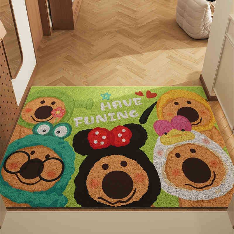 Dog Party Party Set of 2 Cartoon PVC Coil Entrance Mats - Non-Slip Dirt Trapping Door Mats (50x80cm)