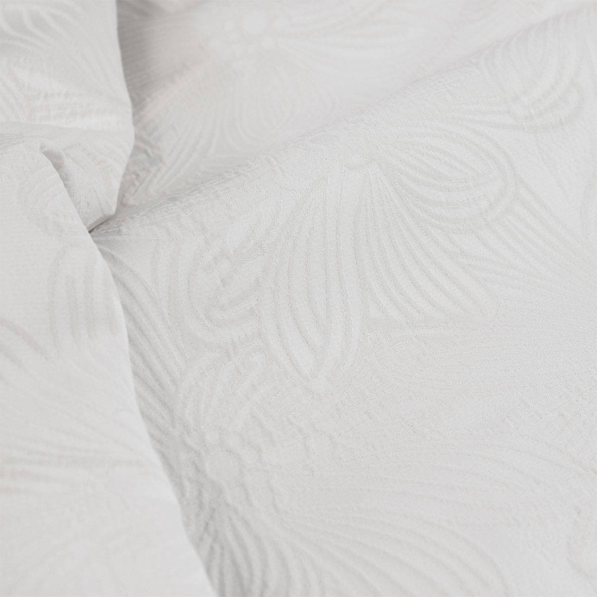 Ardor Avena White Textured Floral Jacquard Quilt Cover Set King
