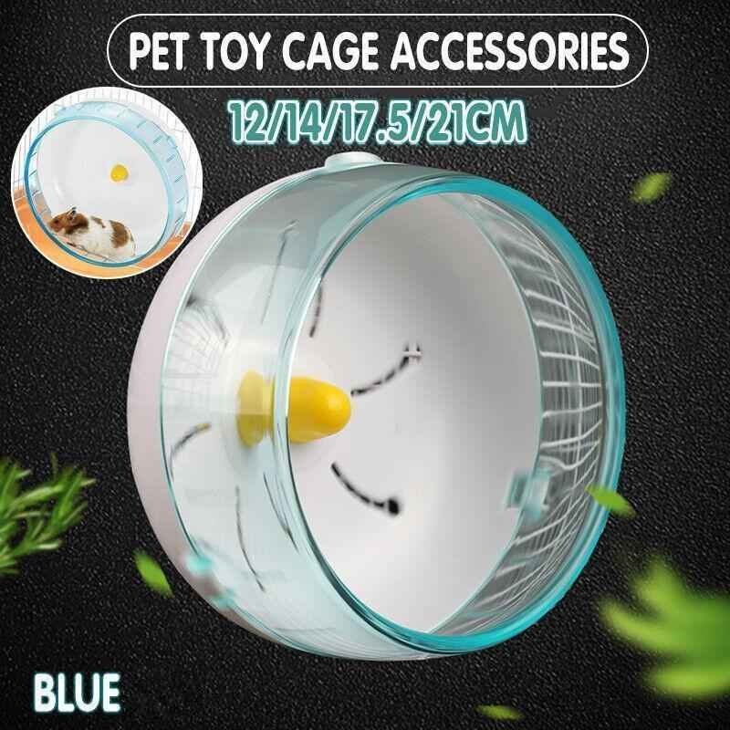 Blue Hamster Guinea Pig Running Disc Cage Accessories Running Round Wheel Pet Toys - 12CM