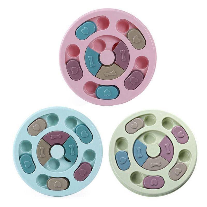 Dog Treat Dispenser Puppy Feeder Puzzle Game Interactive Toy Pet Training Supply - Pink
