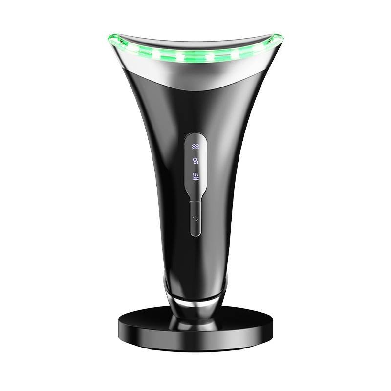 MJ-400 Black Rechargeable EMS Facial & Neck Sculpting Device - 3-in-1 LED Light Therapy Massager(Three colors)