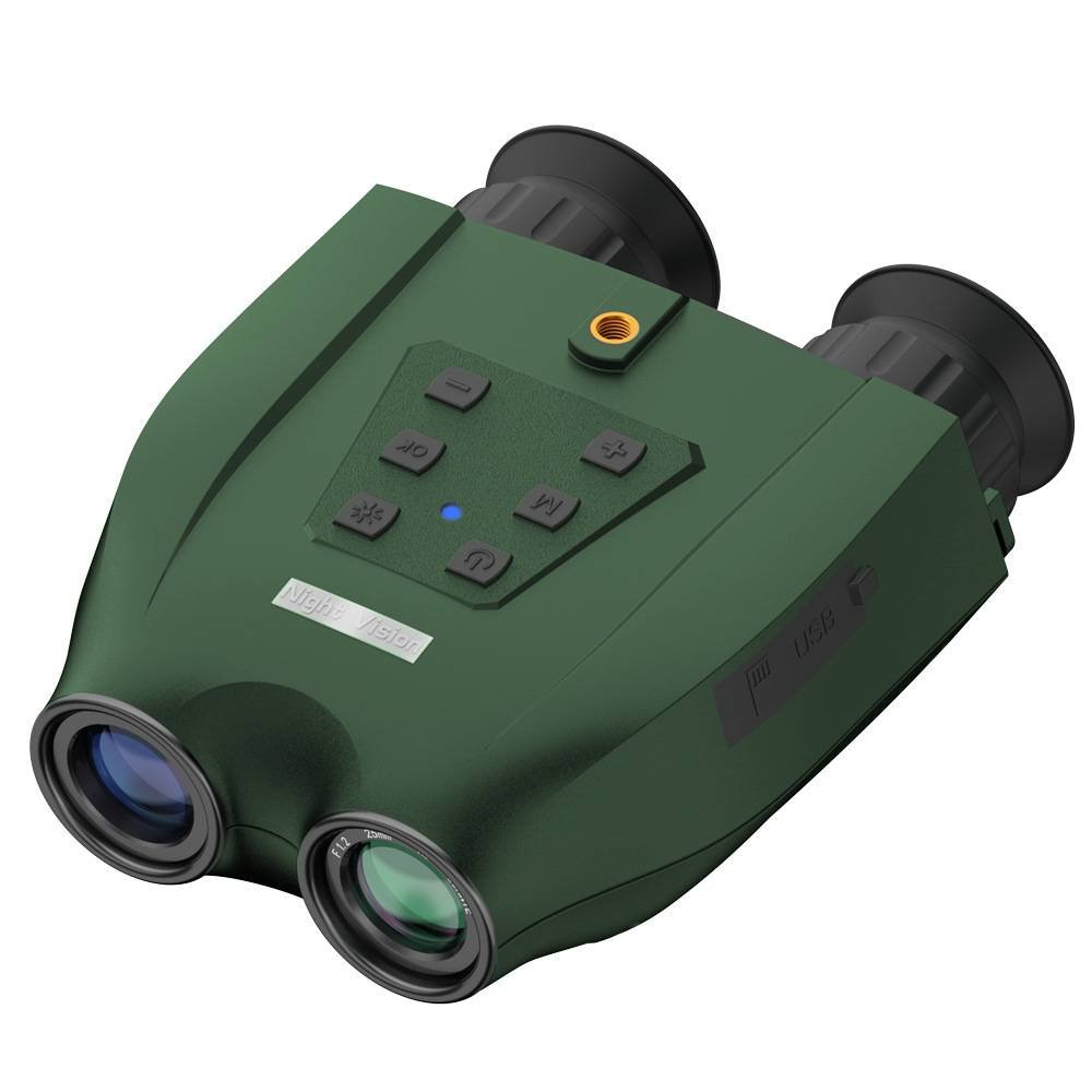 Green Professional HD Digital Night Vision Binoculars - 6X Optical Zoom, IR Illumination, Record 2.5K Video & 48MP Photos