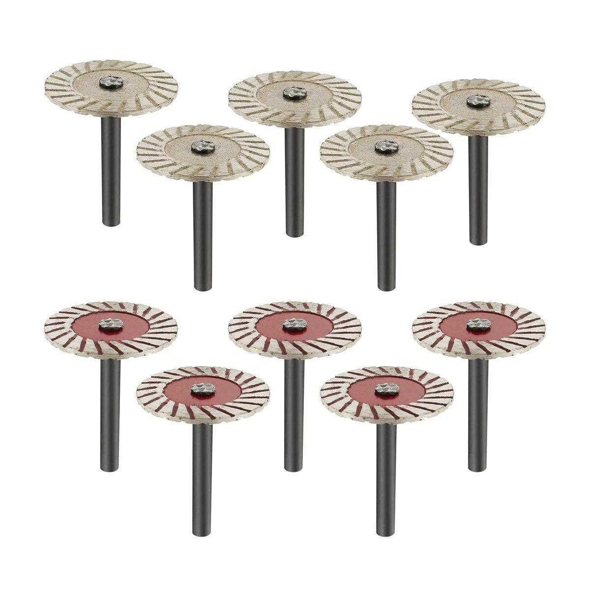 10pcs 40mm Stone Engraving Saw Blades Corrugated Cutting Tools with Handle