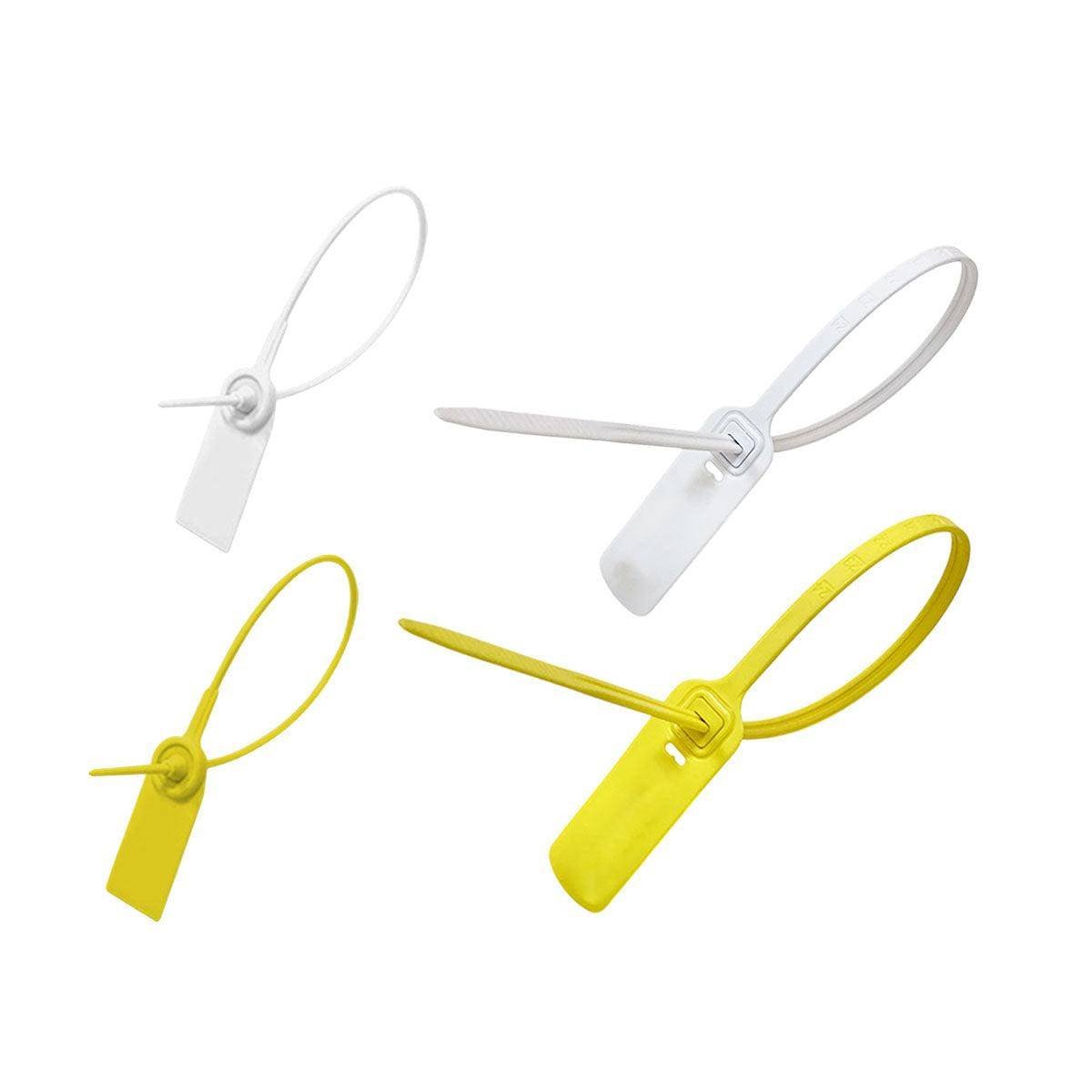 100pcs Plastic Seal Security Tags Plastic Label Tabs Ties for Luggage Bags - Yellow-420mm