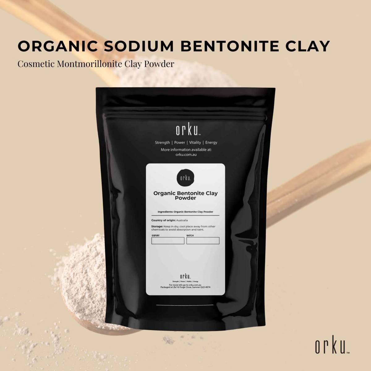 1Kg Organic Sodium Bentonite Clay Powder - Cosmetic Montmorillonite