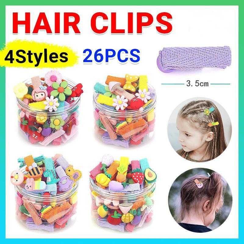 26Pcs Hair Clips Set Snap Bows and Hairpins for Styling and Everyday Use - Flower( Without Bottle)