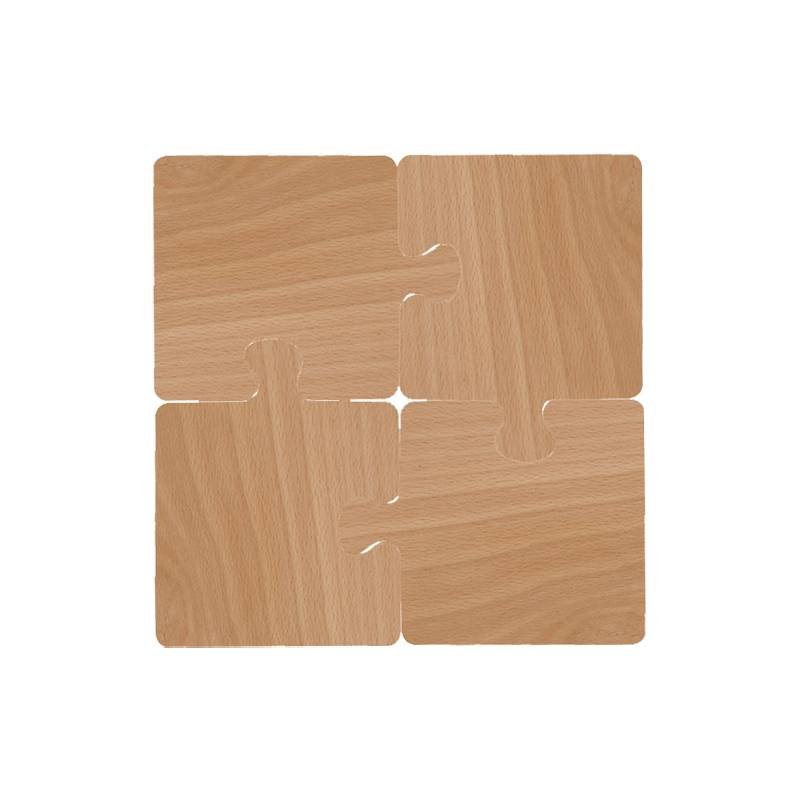 Light Yellow Natural Black Walnut Wooden Coasters, Heat-Resistant Tea Cup Pads, Puzzle-Shaped Drink Mats, Eco-Friendly Tea Accessories Set