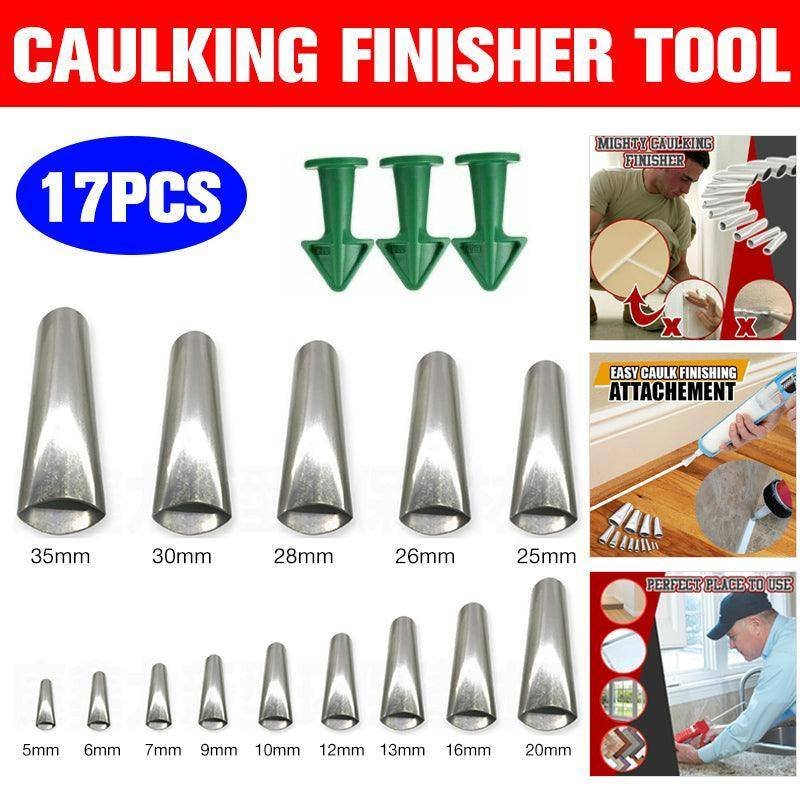 17PCS Stainless Steel Perfect Caulking Nozzle Applicator Sealant Finishing Tool