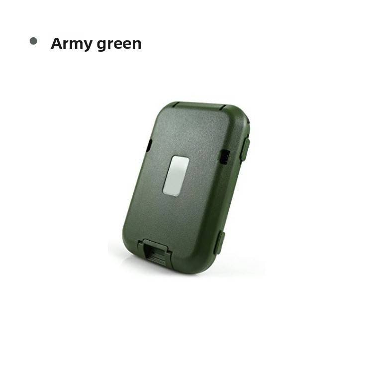 Army green RFID Blocking Aluminium Card Holder Wallet Waterproof Hard Shell Case with Cash Strap for Men Travel and Daily Use
