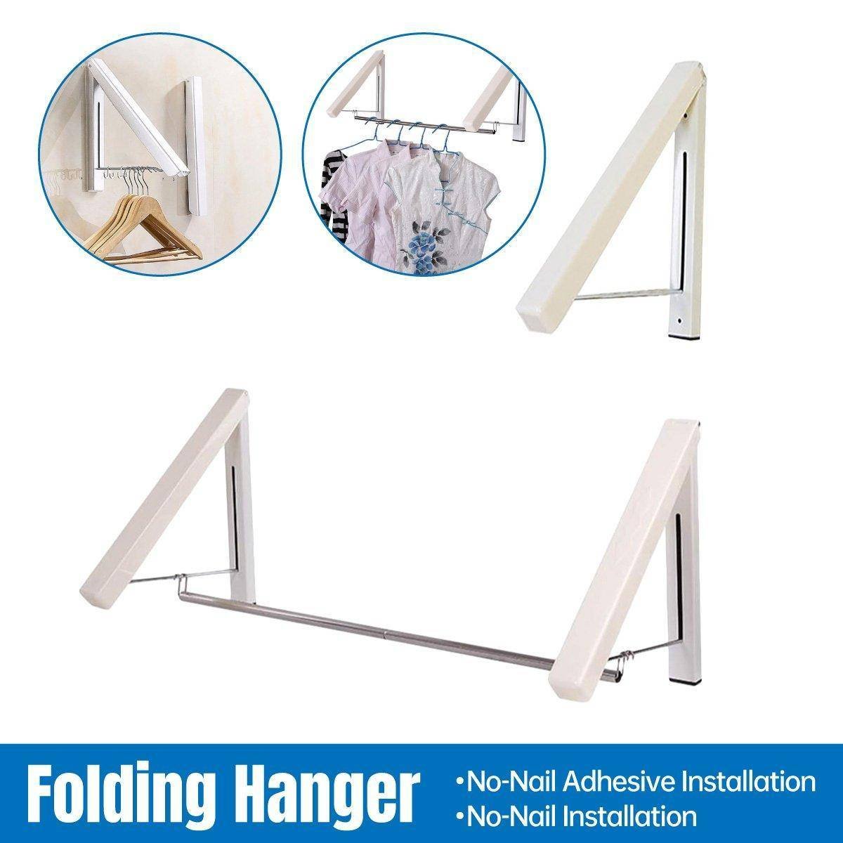 Mini Wall Hanging Retractable Clothes Drying Rack Space Saving Laundry Hanger - B