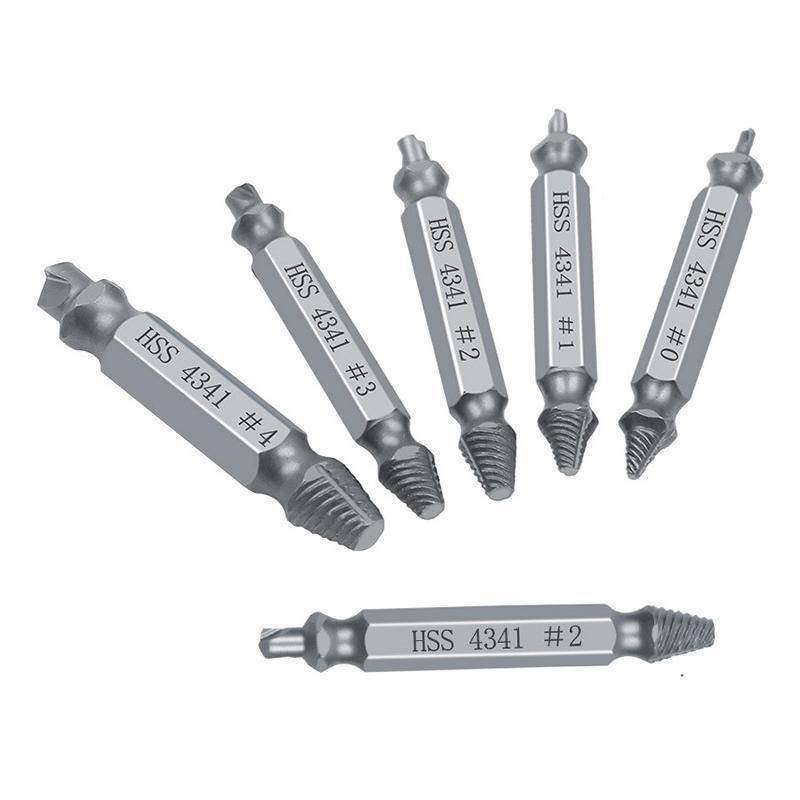 6Pcs Damaged Screw Extractor Set Easy Out Broken Drill Bit Remover Kit Speed Out