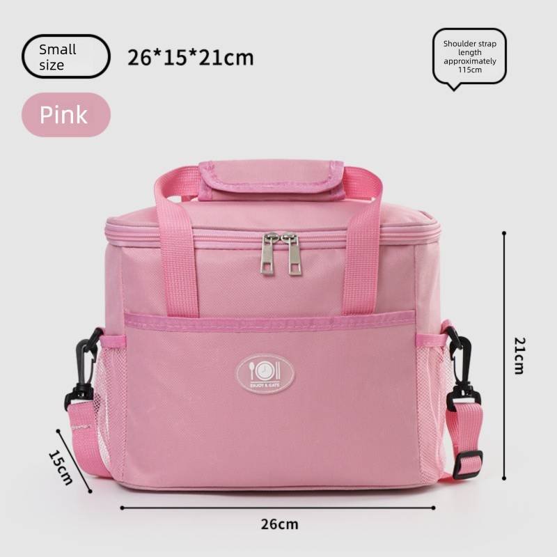 Insulated Lunch Bag Thermal Cooler Tote with Adjustable Shoulder Strap Waterproof Lining for Work School & Picnics Pink Small