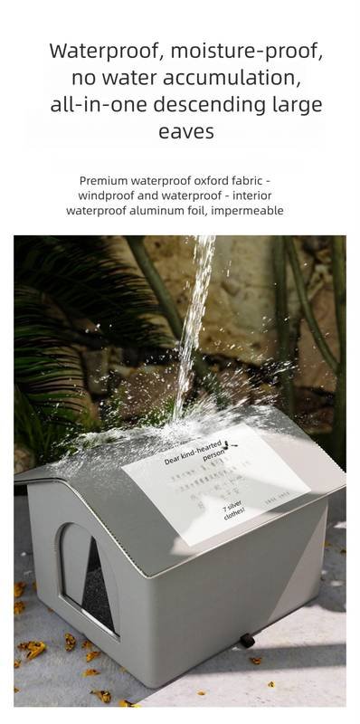 Medium Elevated Indoor/Outdoor Pet Shelter(grey): Waterproof, Insulated for All-Season Warmth