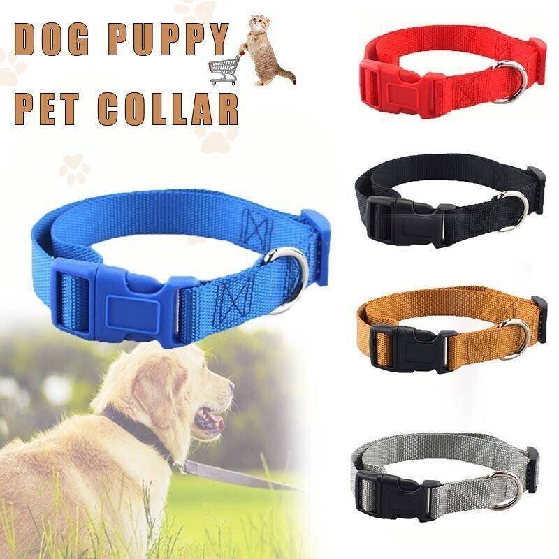 XS Size Dog Puppy Pet Collar Adjustable Nylon Toy Pink Blue Red Black - Yellow