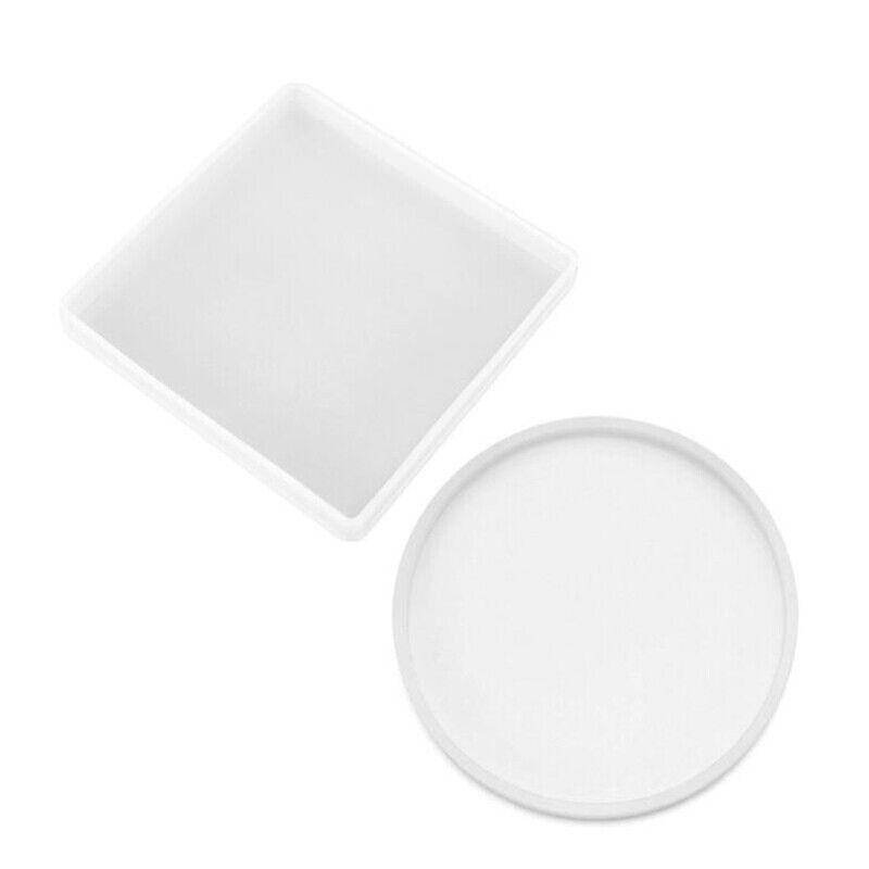 Coaster Resin Casting Mould Epoxy Mold Silicone Craft DIY Jewelry Agate Making - Large Round