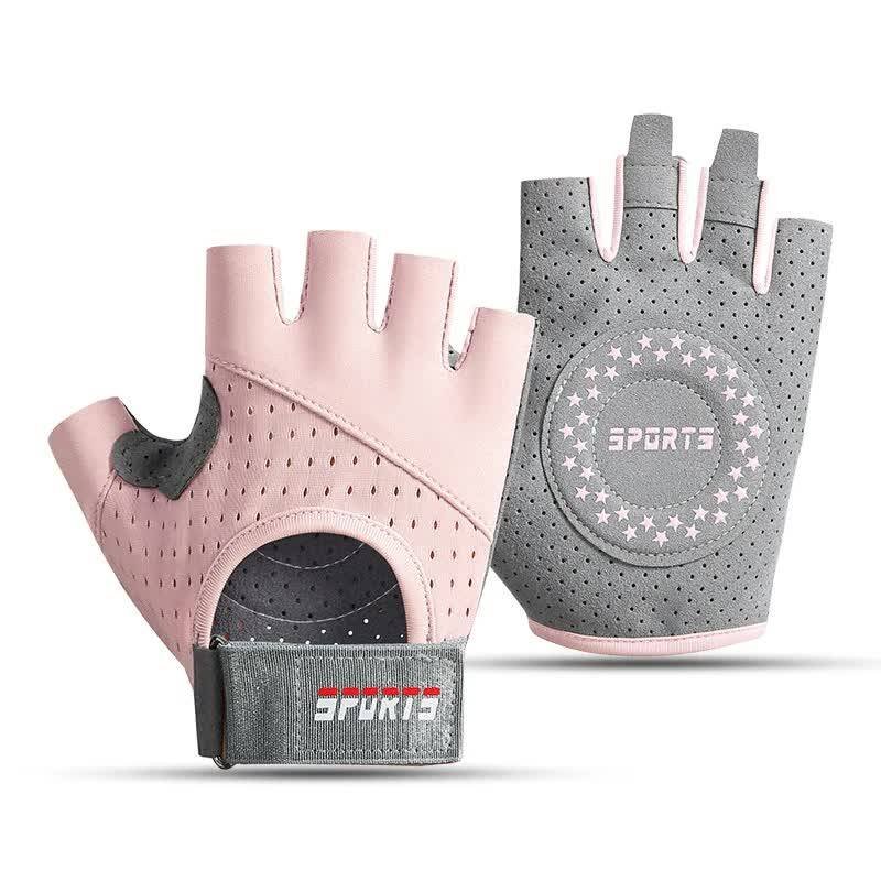 Pink/M Size Women's Non-Slip Breathable Sports Gloves - Lightweight and Shock-Resistant Fitness Gloves