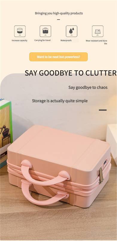 Personalized stylish and lightweight Yellow and pink mini suitcase for short trips