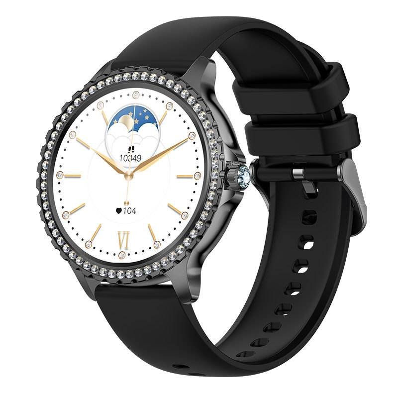 Elegant Women's Smartwatch,HD Touchscreen, Bluetooth Calls, Health Monitoring(Black)