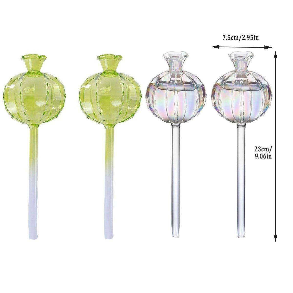 2PCS Automatic Glass Watering Cactus Plant Flower Self Drip Irrigation Tool - Green