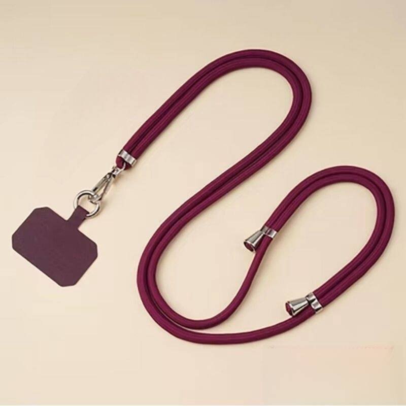 3-Pack Adjustable Wine Red Crossbody Phone Lanyards – Dual Wear Modes, Two-Ways of Hanging,Ultra-Slim 0.6mm Patch 