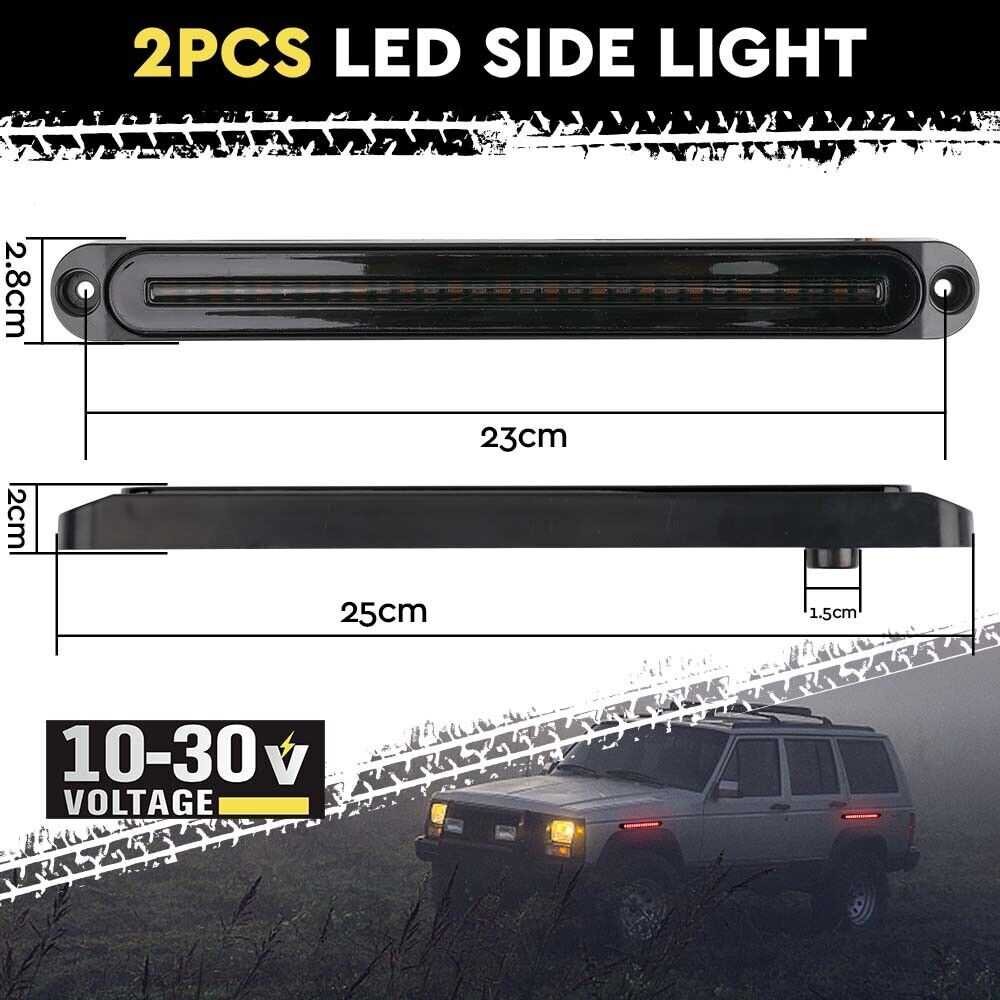  2Piece LED Tail Lights Flowing Turn Signal Stop brake Trailer Truck Caravan IP68