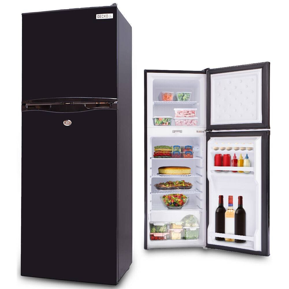 GECKO 142L Upright Portable Fridge / Freezer, 12V/24V for Motorhome and Caravan, Black