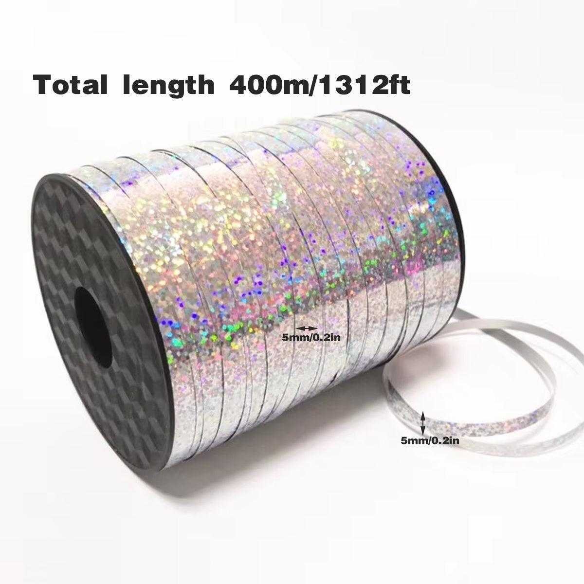 5mm Balloon Ribbon Curling Party String Gift Wrap Decoration Birthday Wedding - Laser-Silver