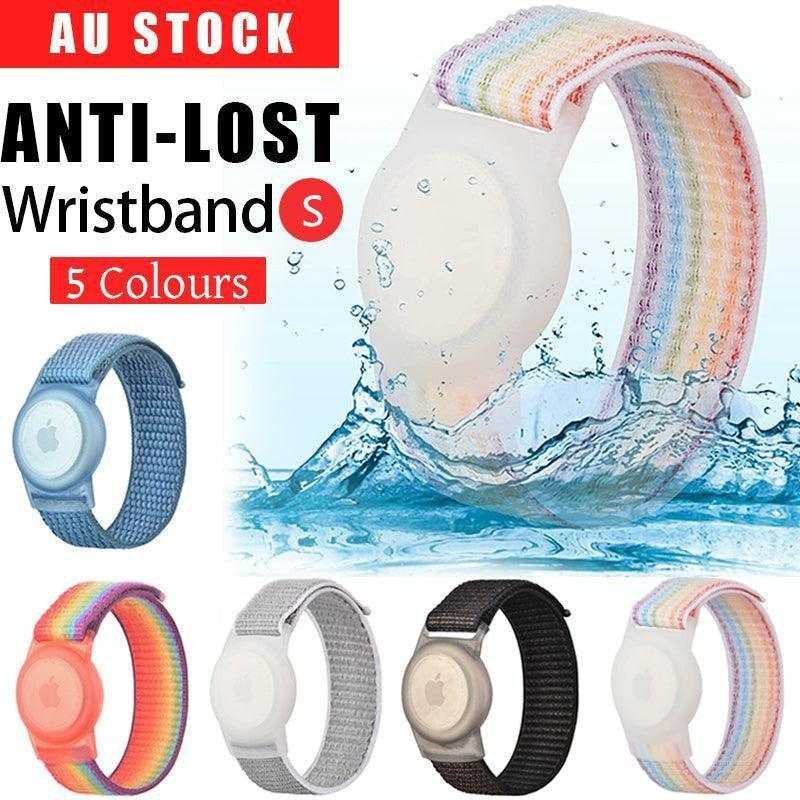 For Apple Airtag Case Protective Cover Wristband Nylon Air Tag Band Anti-Lost S Size - Grey