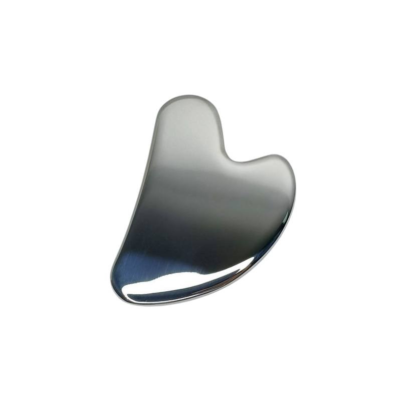 Stainless Steel Heart Gua Sha Facial Tools - Large Size (8.5x6.2cm) for Face and Body, Massager for Reducing Puffiness