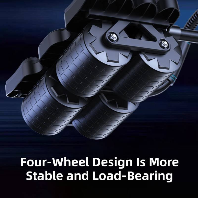 Black 4-Wheel Automatic Rebound Ab Roller with 8 Elbow Support - Core Trainer  for Home Abdominal Muscle Workout (Beginner-Friendly)