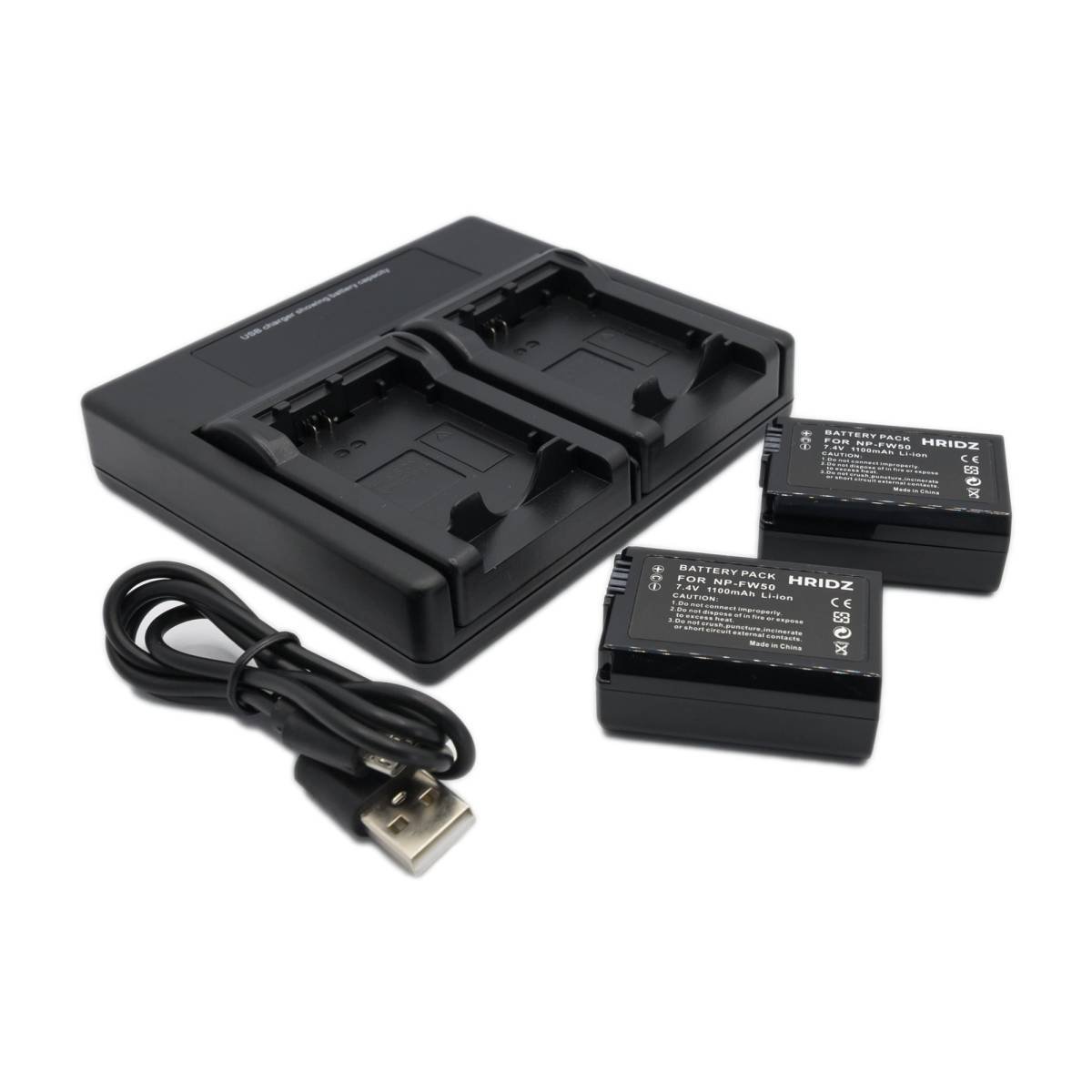 Hridz NP-FW50 Battery & Charger Pack for Sony NP-FW50 and SLT-A33,A35,A37,A55V, DSC-RX10