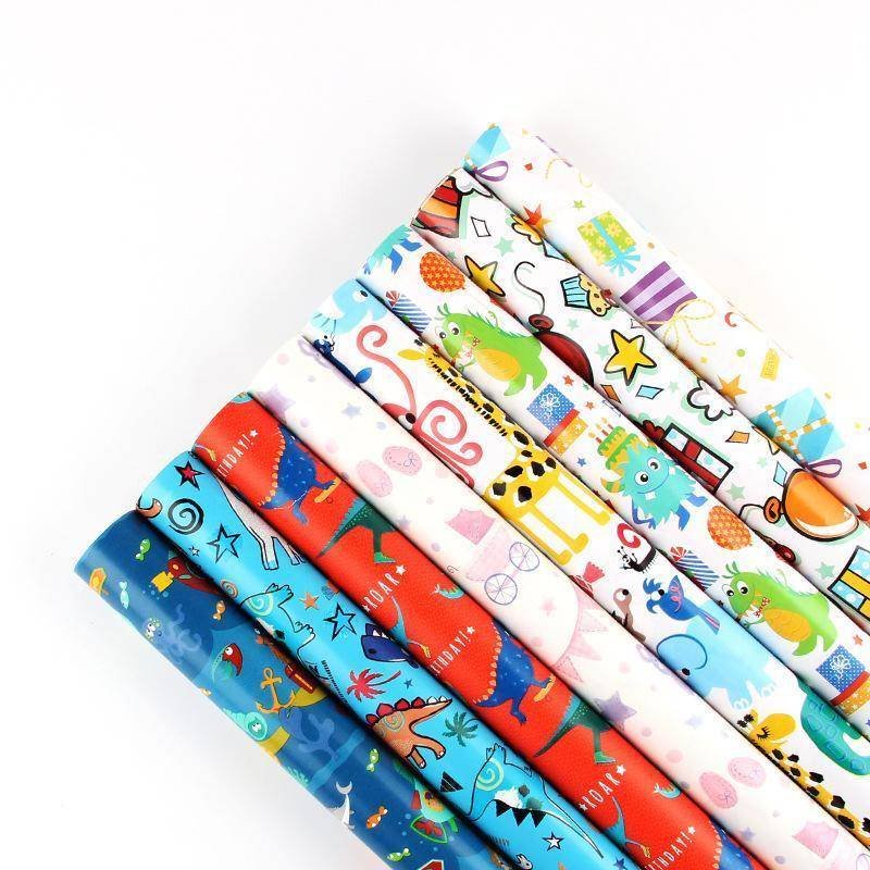 20pcs Cute Animal Cartoon Gift Wrapping Paper for Toys Bookskin and Crafts - Blue shell-20PCS