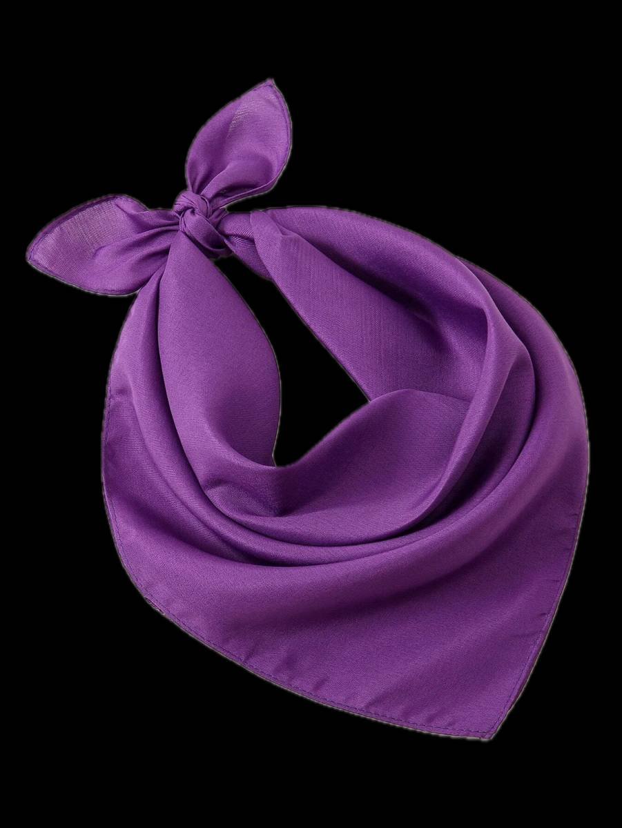 Plain Bandana 100% COTTON Head Wrap Durag Bandanna Summer Biker Scarf Mask - Purple